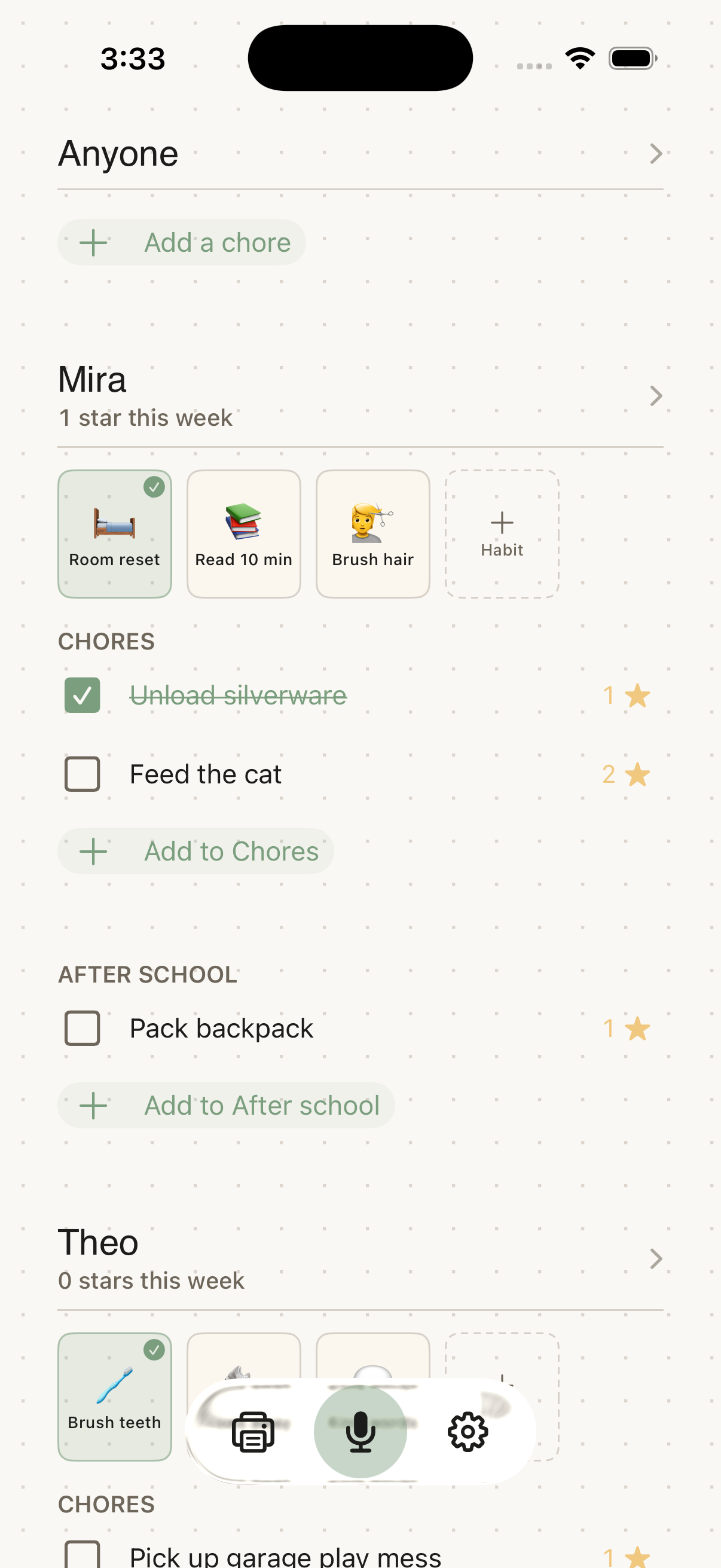 Mark chores complete by tapping screenshot 1